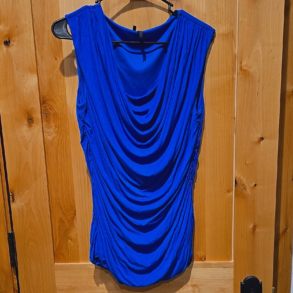 Maurices Vibrant Blue Draped Sleeveless Top